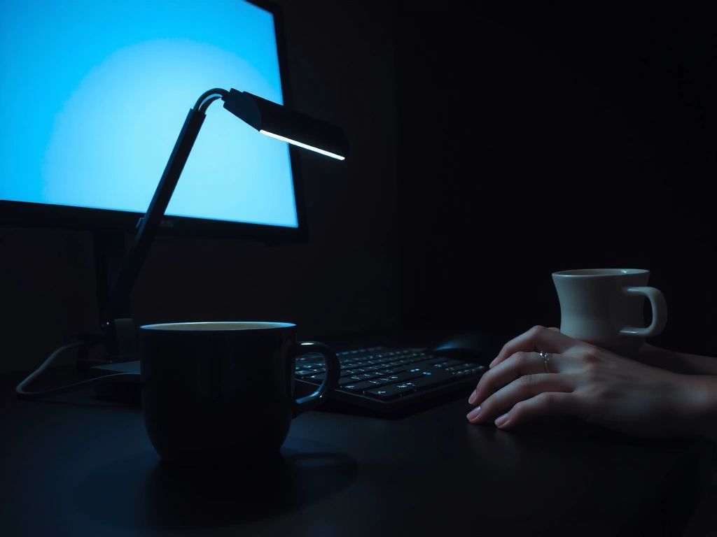 Bogotá studio desk at night
